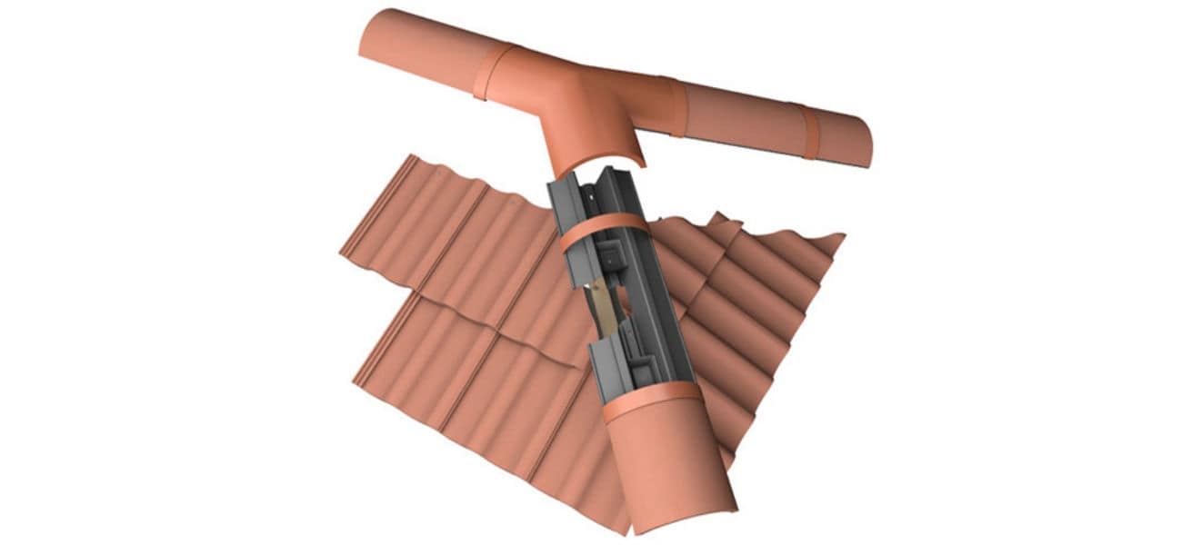An image of dry hip system for use with all concrete interlocking tiles available from Marley