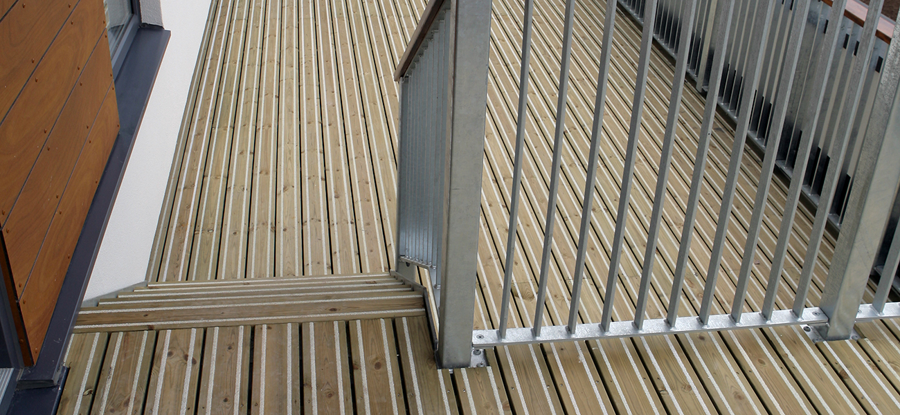 Anti Slip Timber decking used in stairs