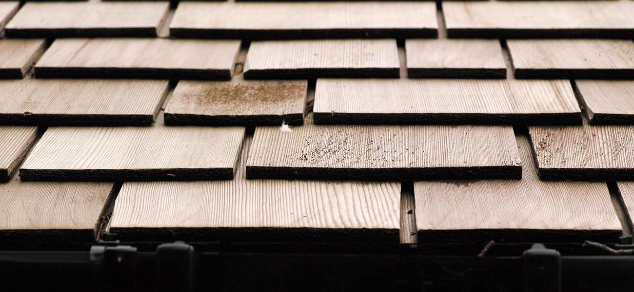 Roof detail showing Marley timber shingles