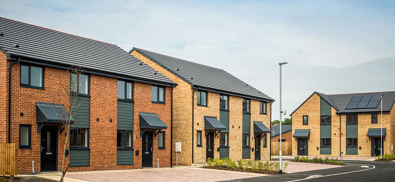 Marley concrete roof tiles installed on a housing estate