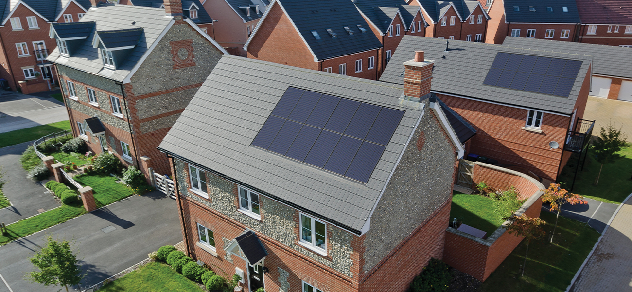 Marley solar panels on a domestic housing development