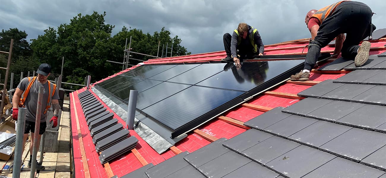 Marley Solar panels installed on home using full roof system