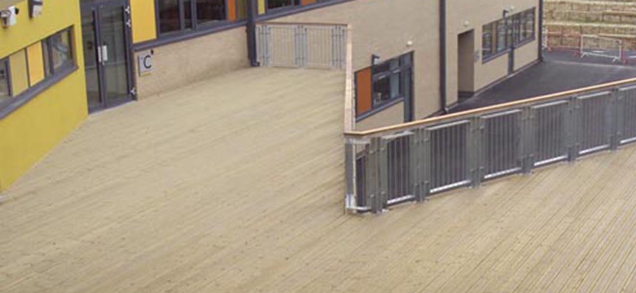 antislip decking on a school project 