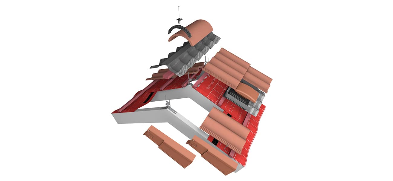 Different component of a roof system