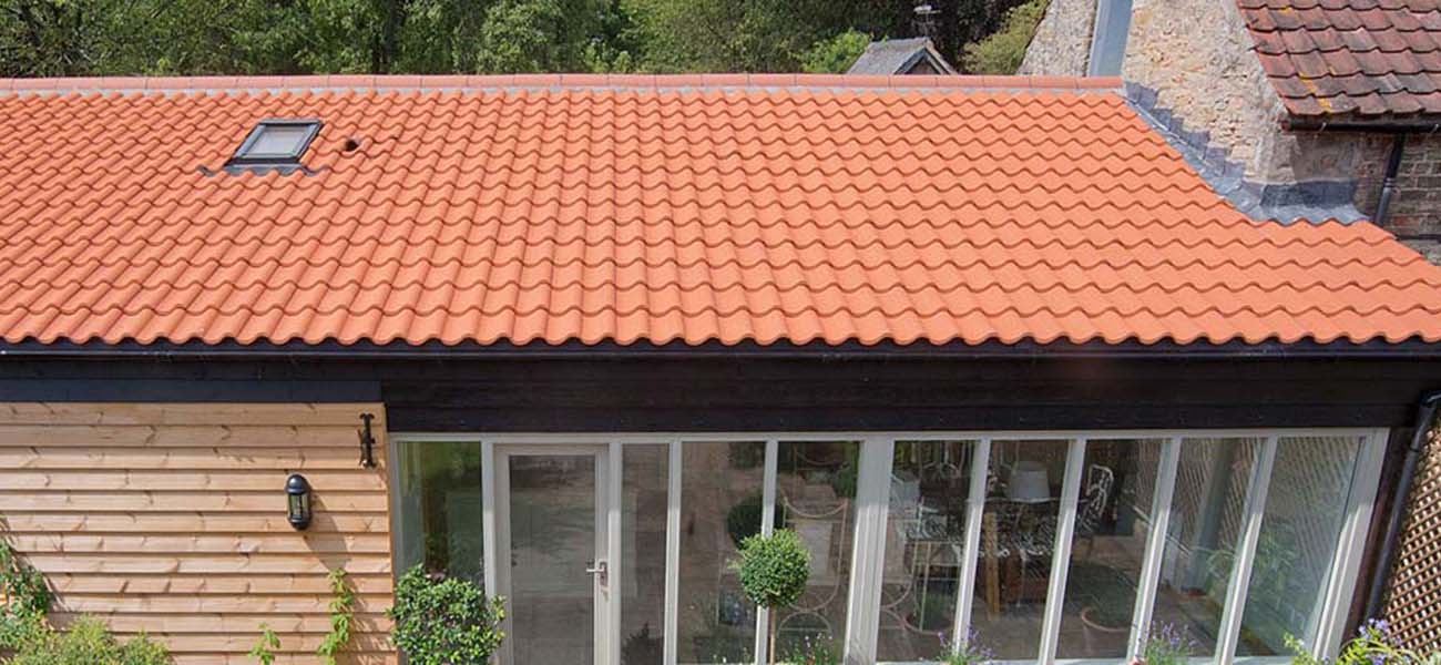 low pitched clay roof tile 