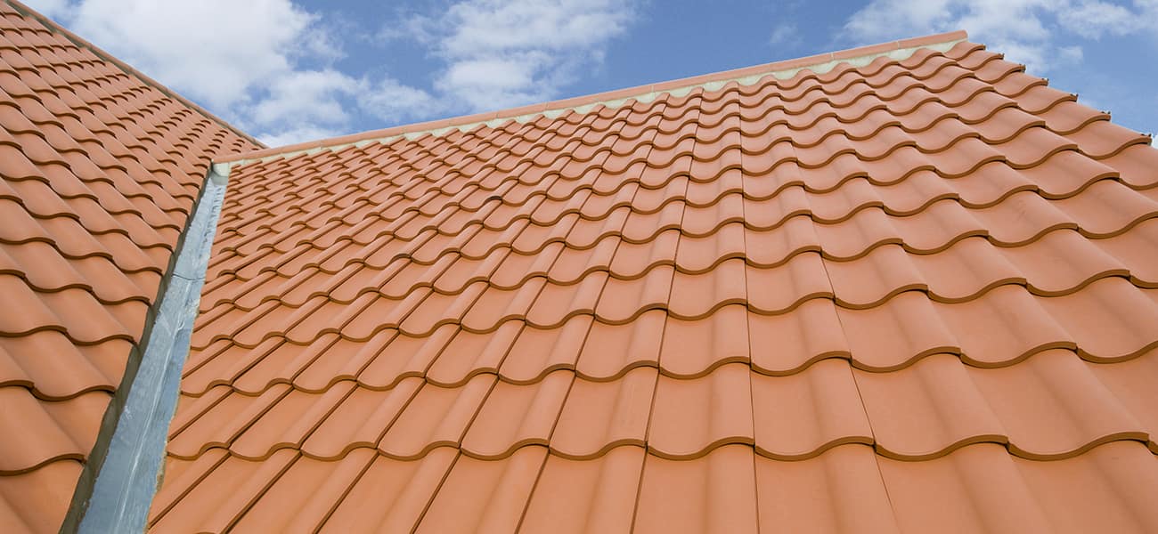 Marley clay interlcoking tiles on roofing project 