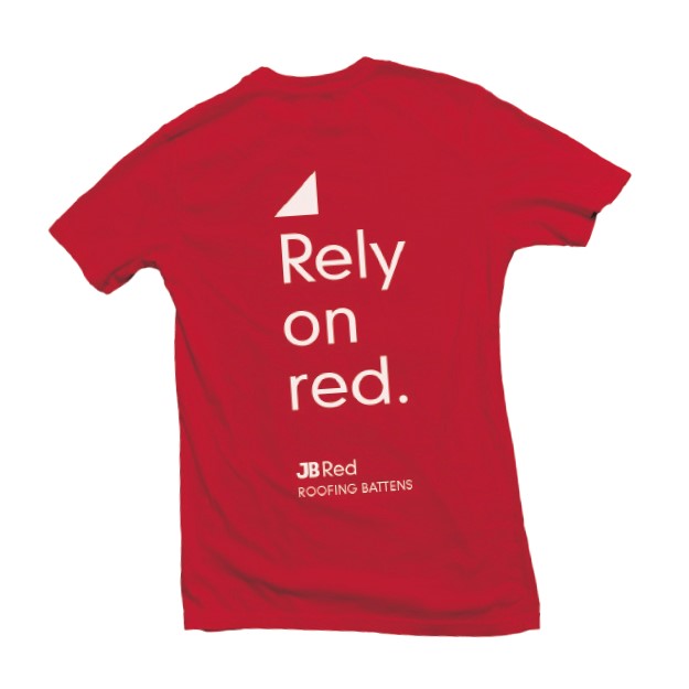 T-shirt promoting JB Red battens by Marley