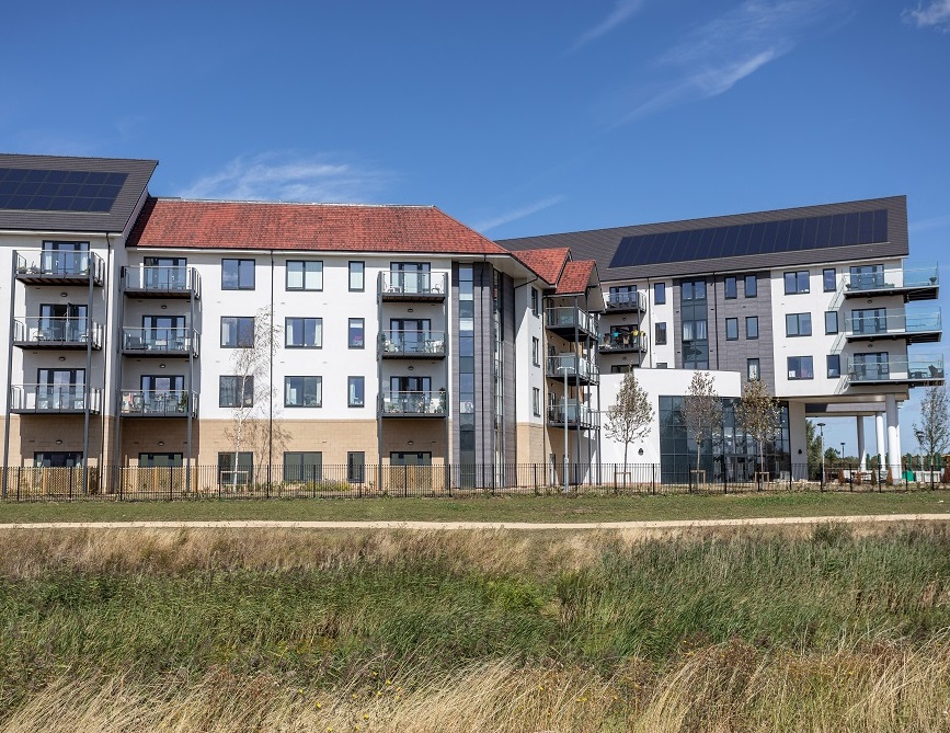 Marley Solar panels installed on roof of flats