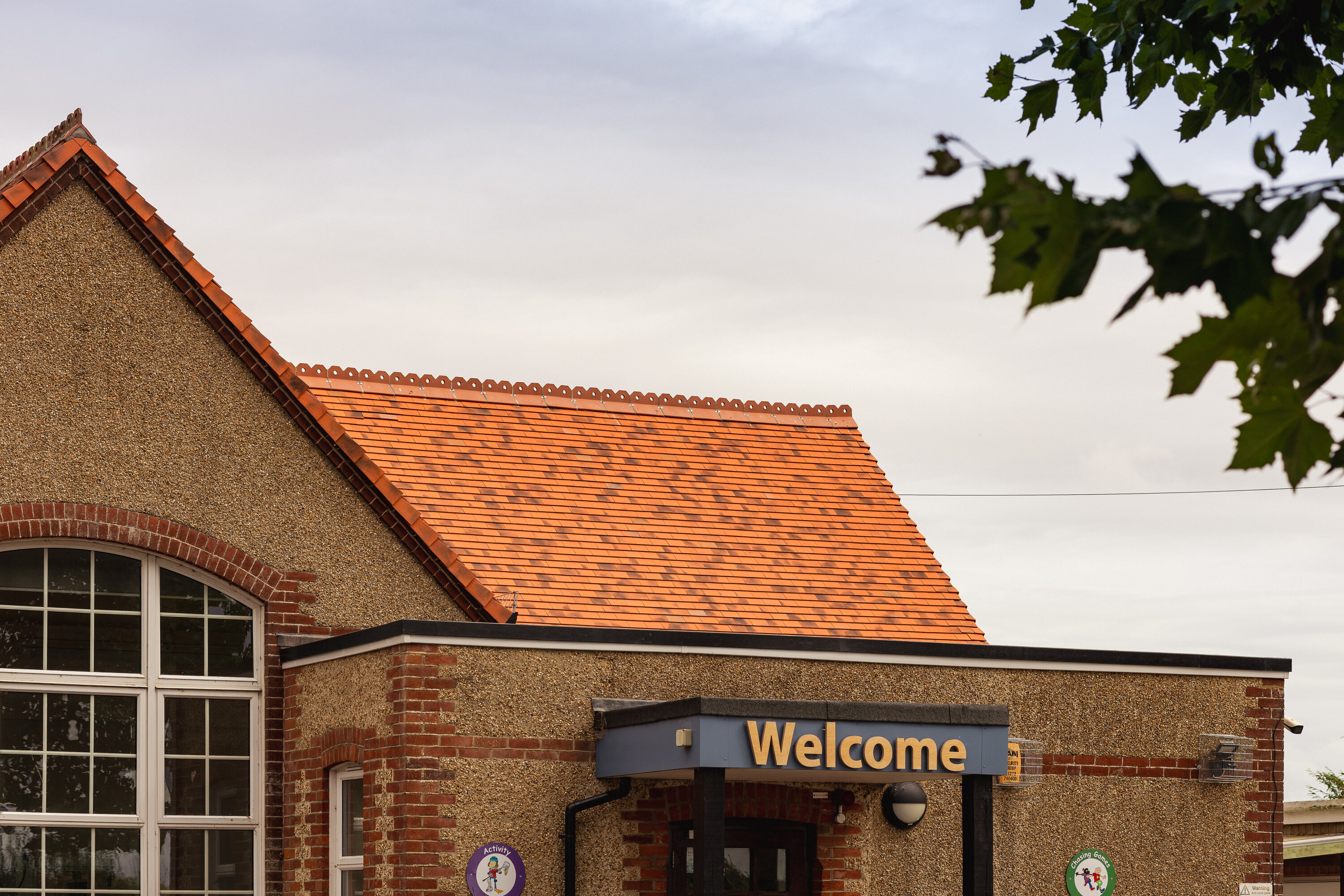 Marley clay plain tiles installed on a refurbishment project on a primary school