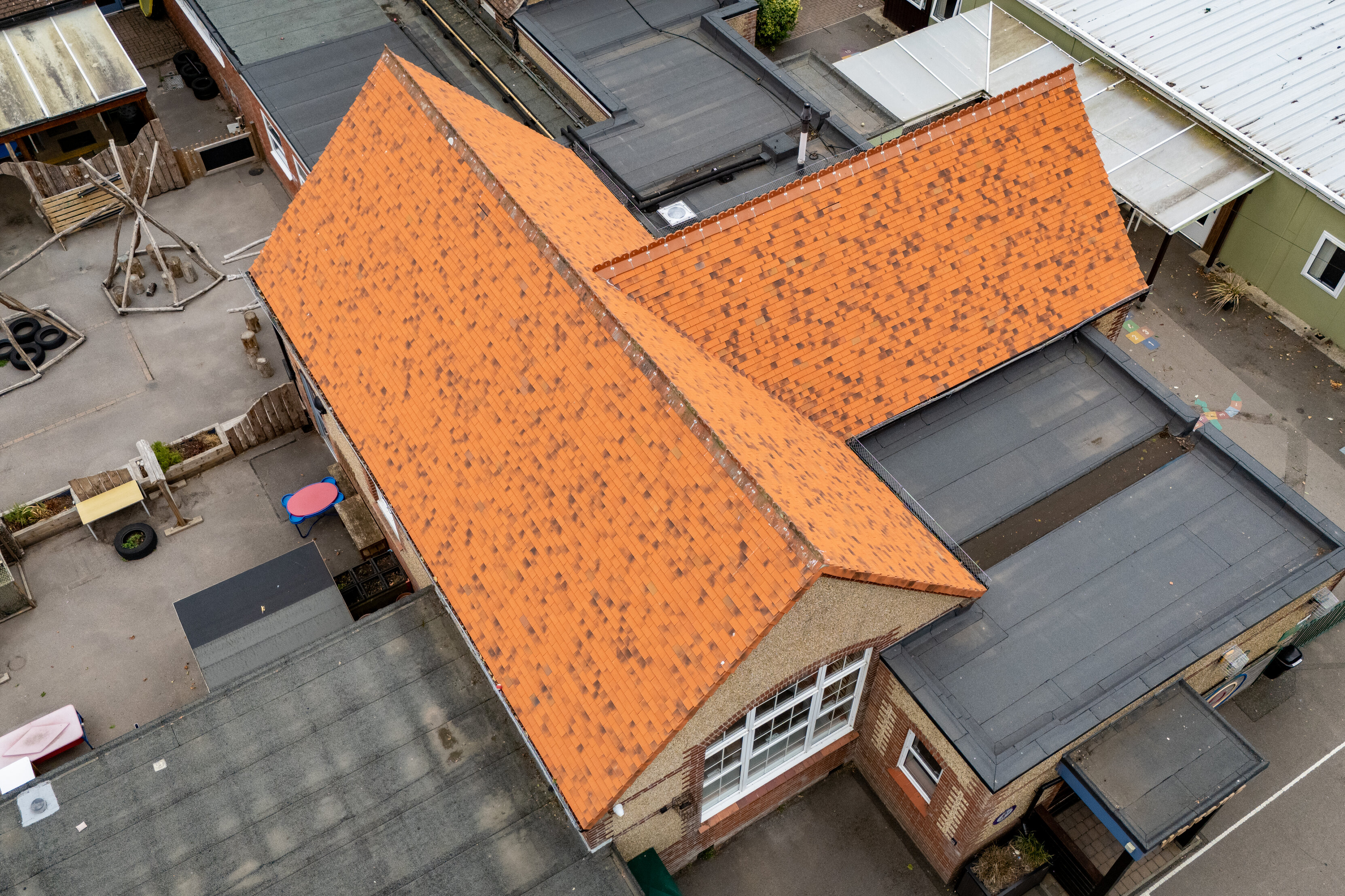 Marley clay plain tiles used on a refurb project on a school