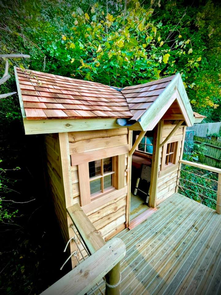 non slip timber decking installed on summer house