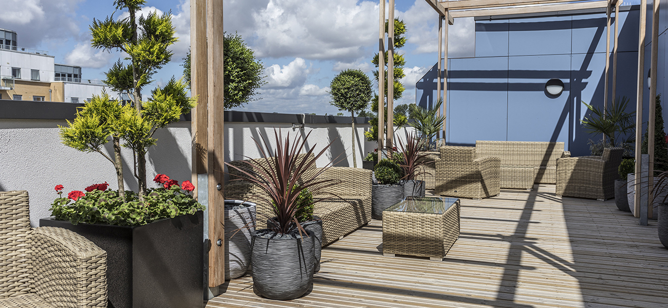CitiDeck Decking George House case study Terrace view