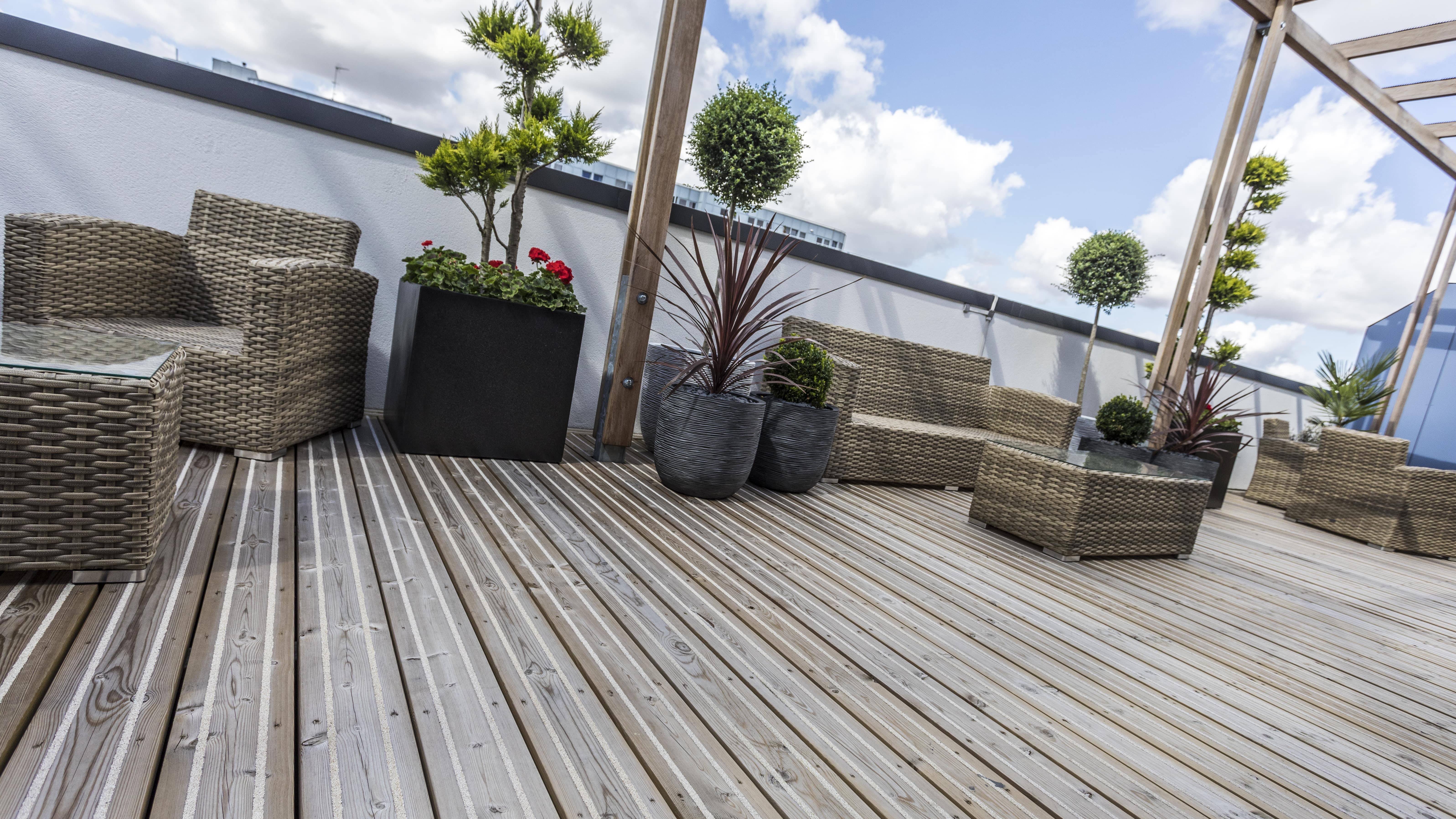 Marley Citideck installed on roof top terrace  