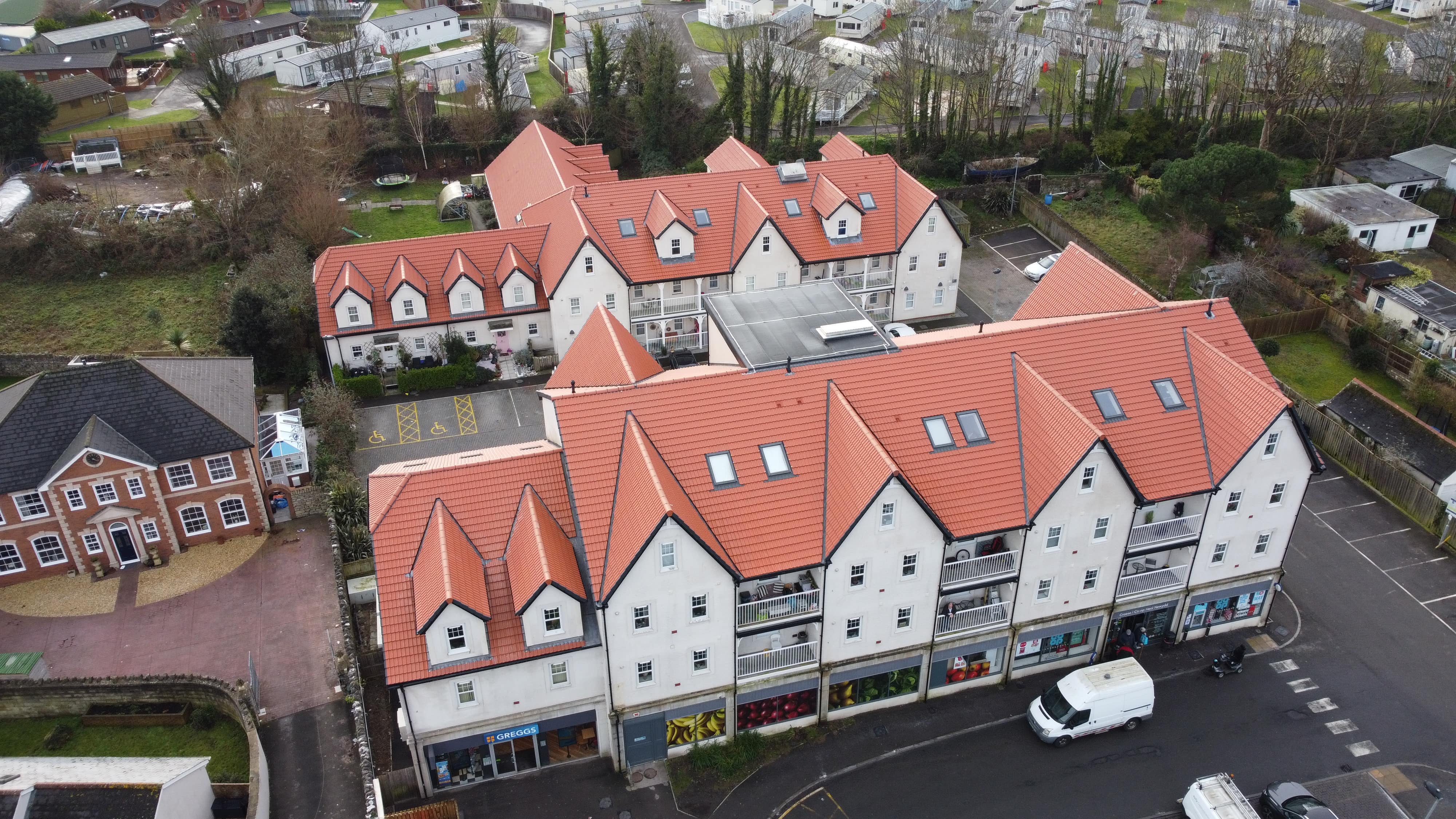 Marley double roman concrete roof tiles installed on a roof