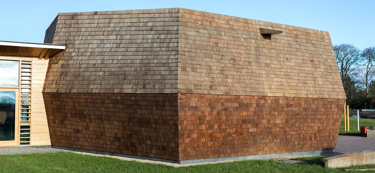 Close up of Sunbeams case study featuring Ceadr shingles from Marley Ltd