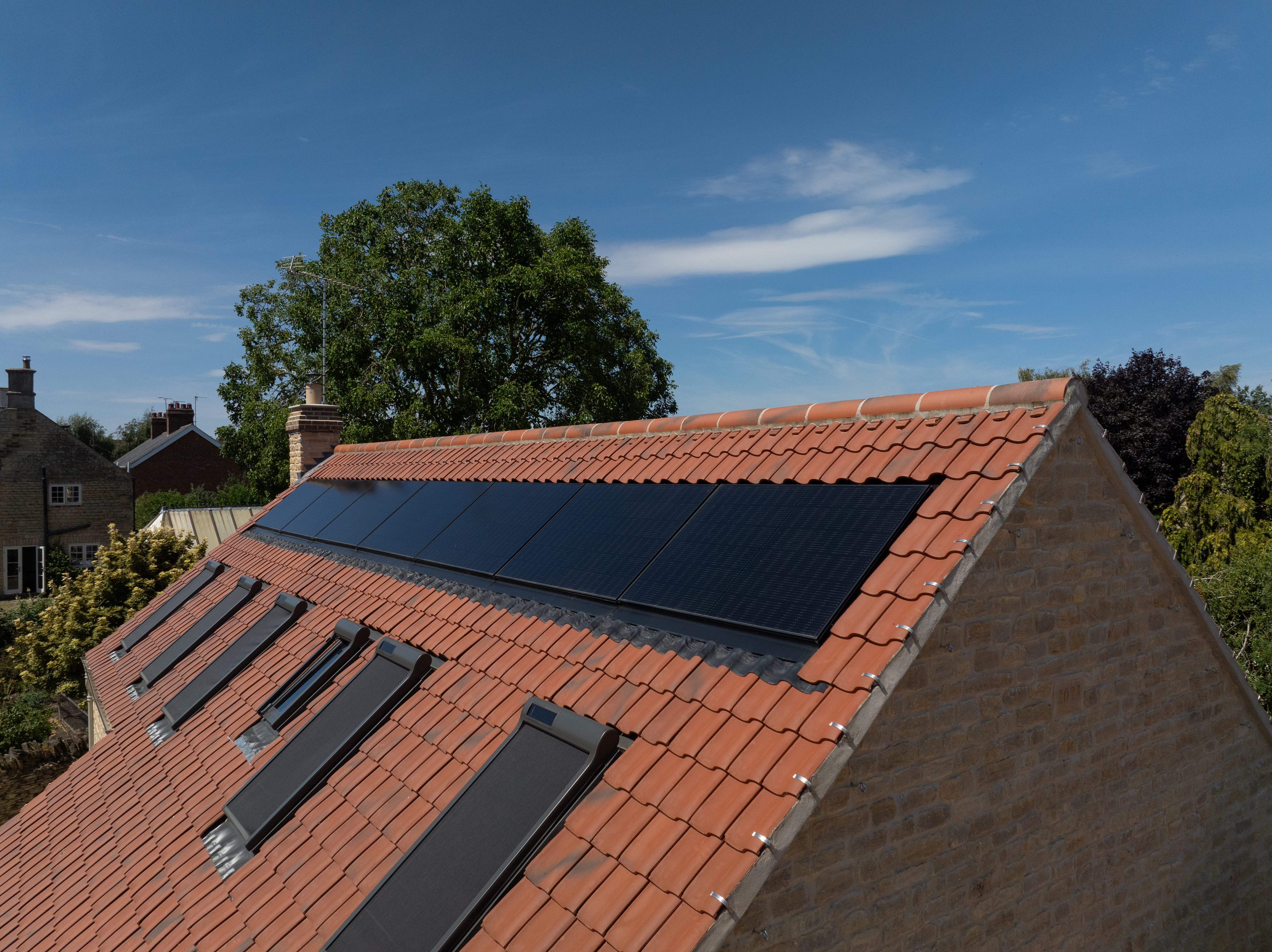 Marley solar and clay tiles close up