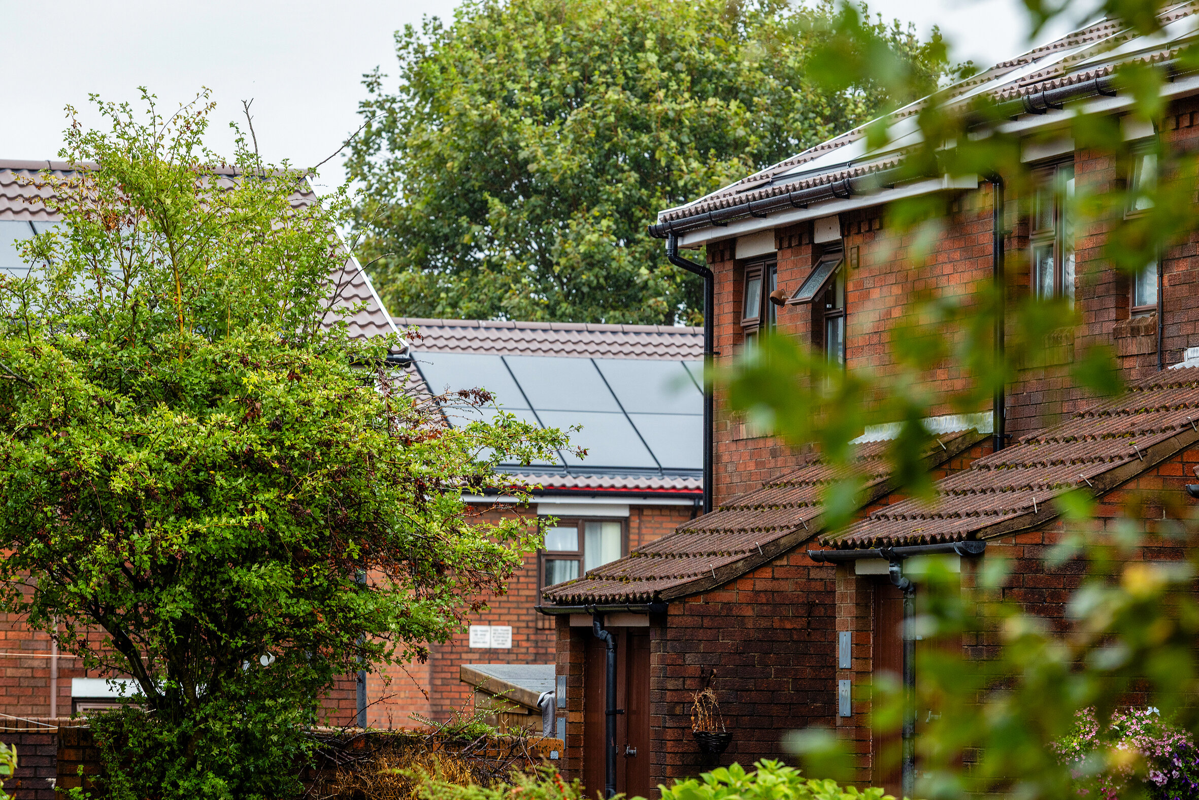 Marley solar panels and roof tiles installed on a social housing scheme in Wales