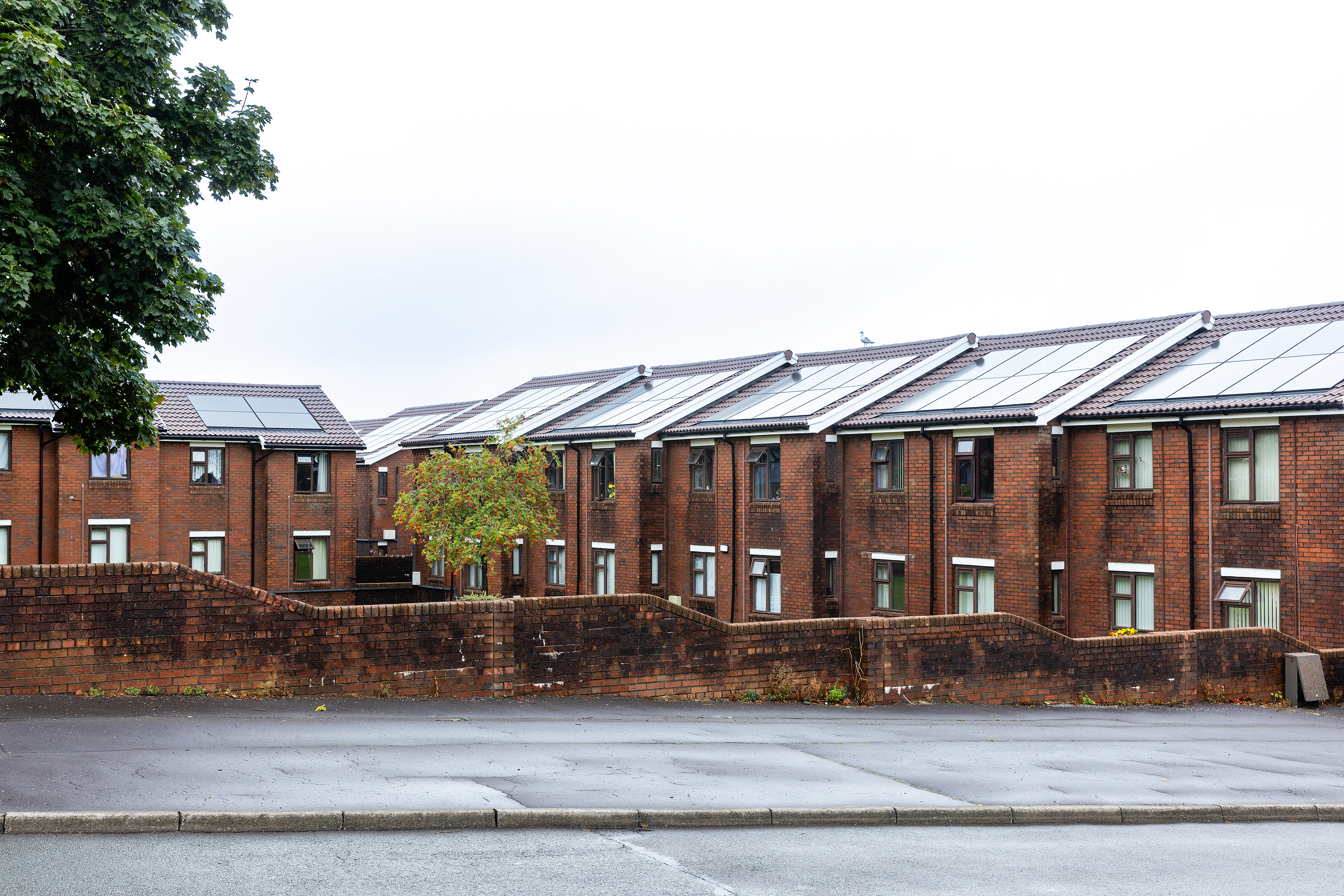 Marley roof system with solar installed on a social housing project in Wales