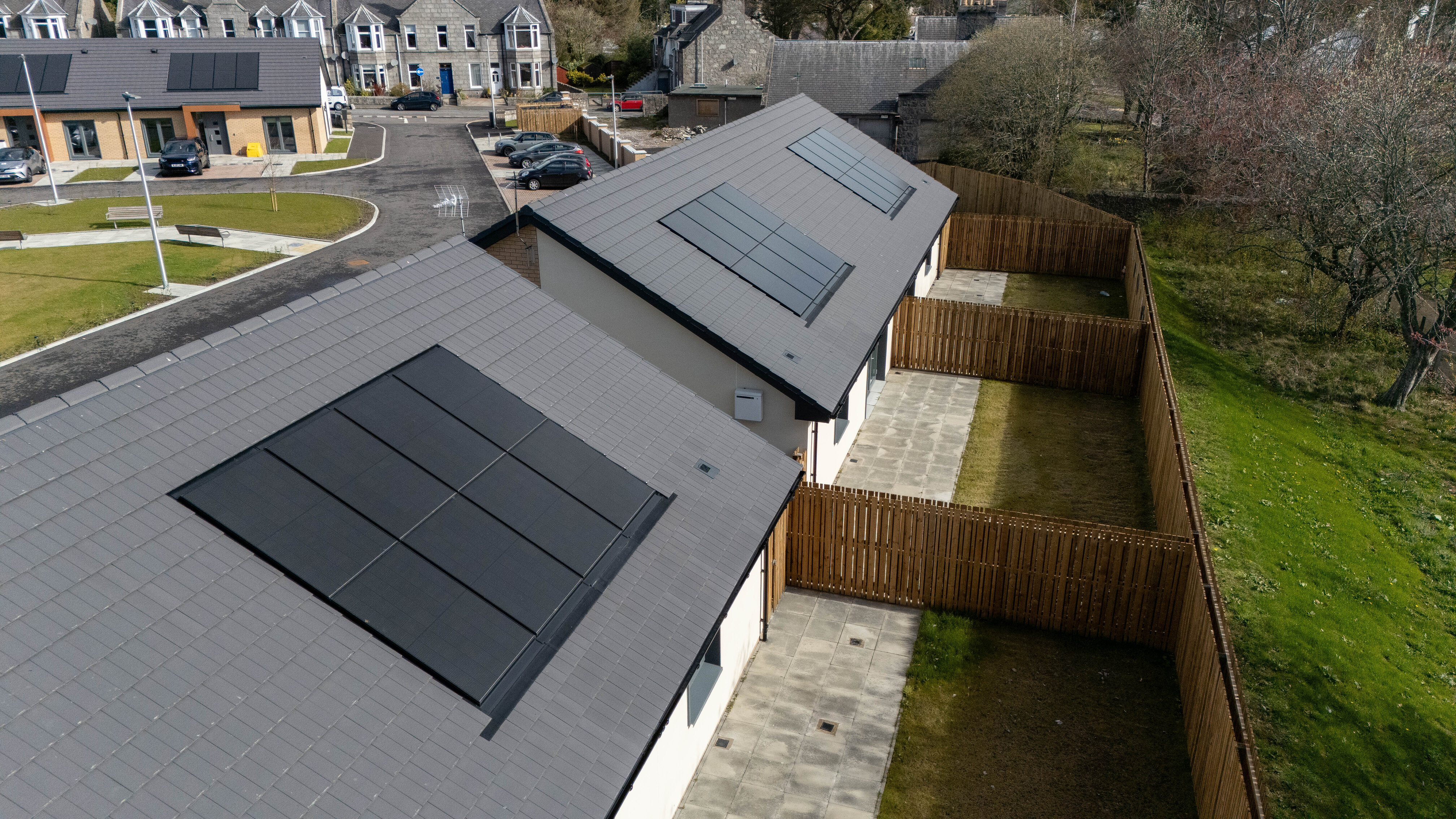 Marley roof system with solar panels installed on a retirement village