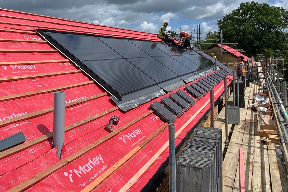 installation of solar panels