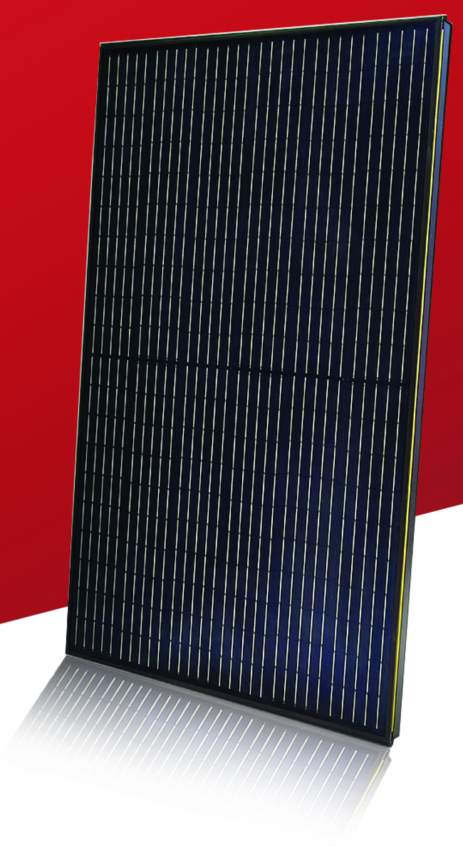 solar panel with red background