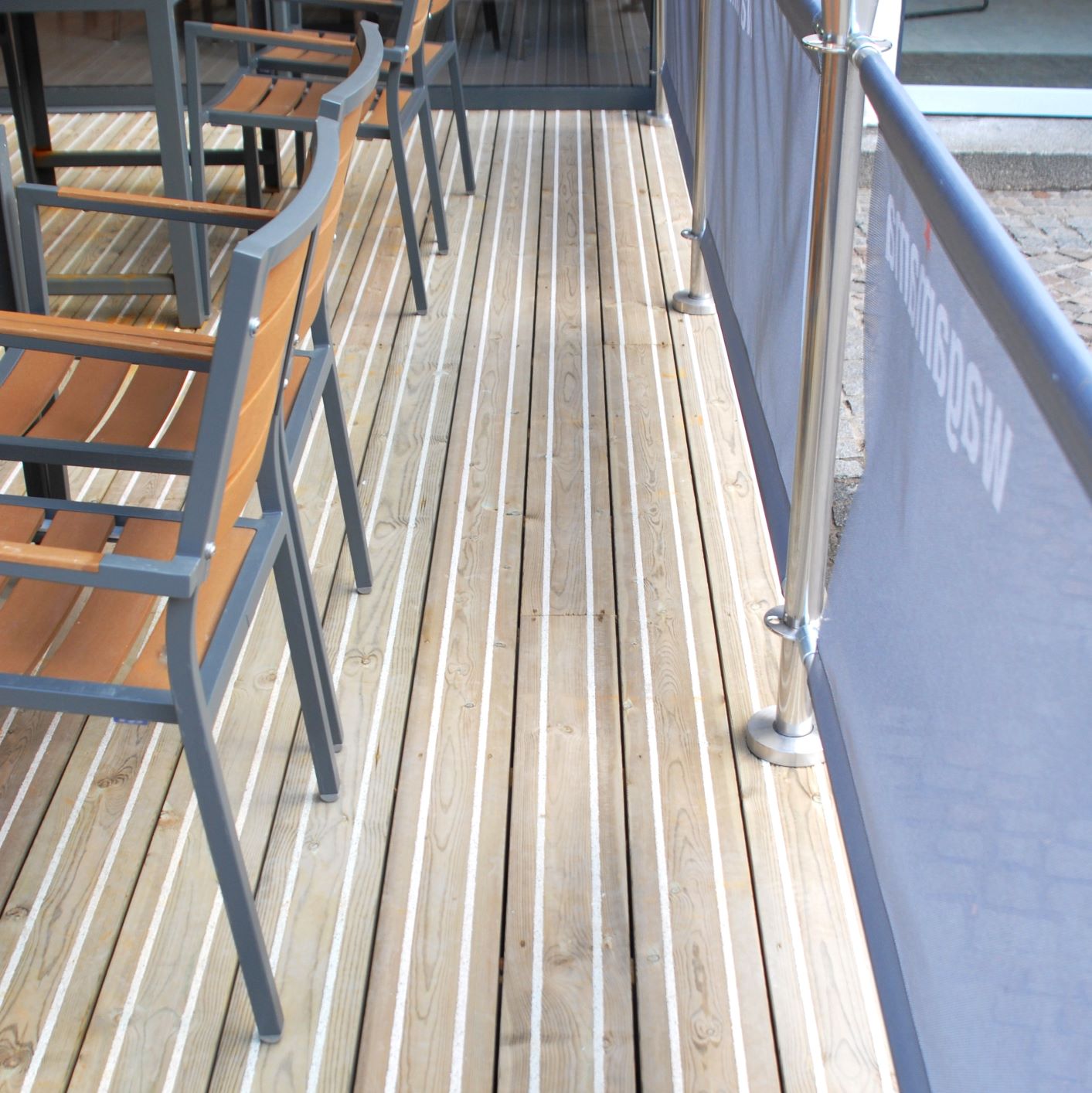 Decking on restaurant floor