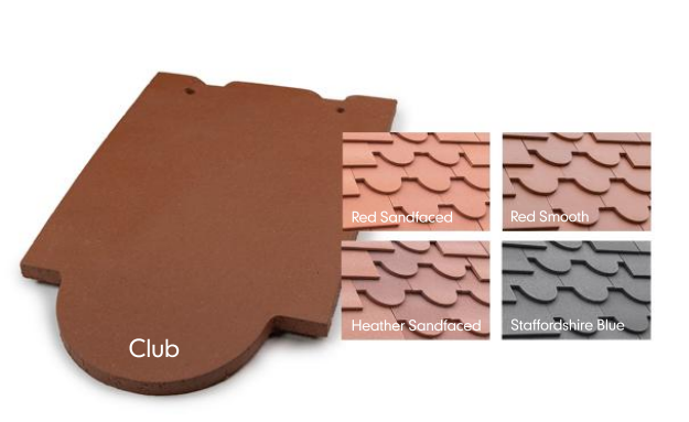 Club Clay tile colours available now: Red Sandfaced, Red Smooth, Heather Sandfaced, Staffordshire Blue 