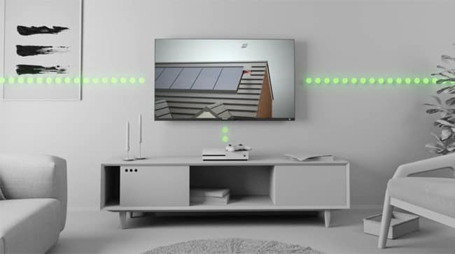 television showing with power from solar panel energy