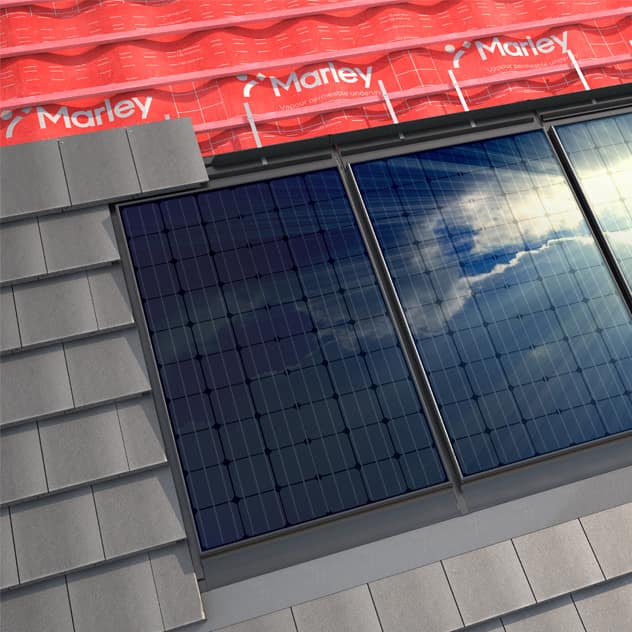 solar panels within Marley roof
