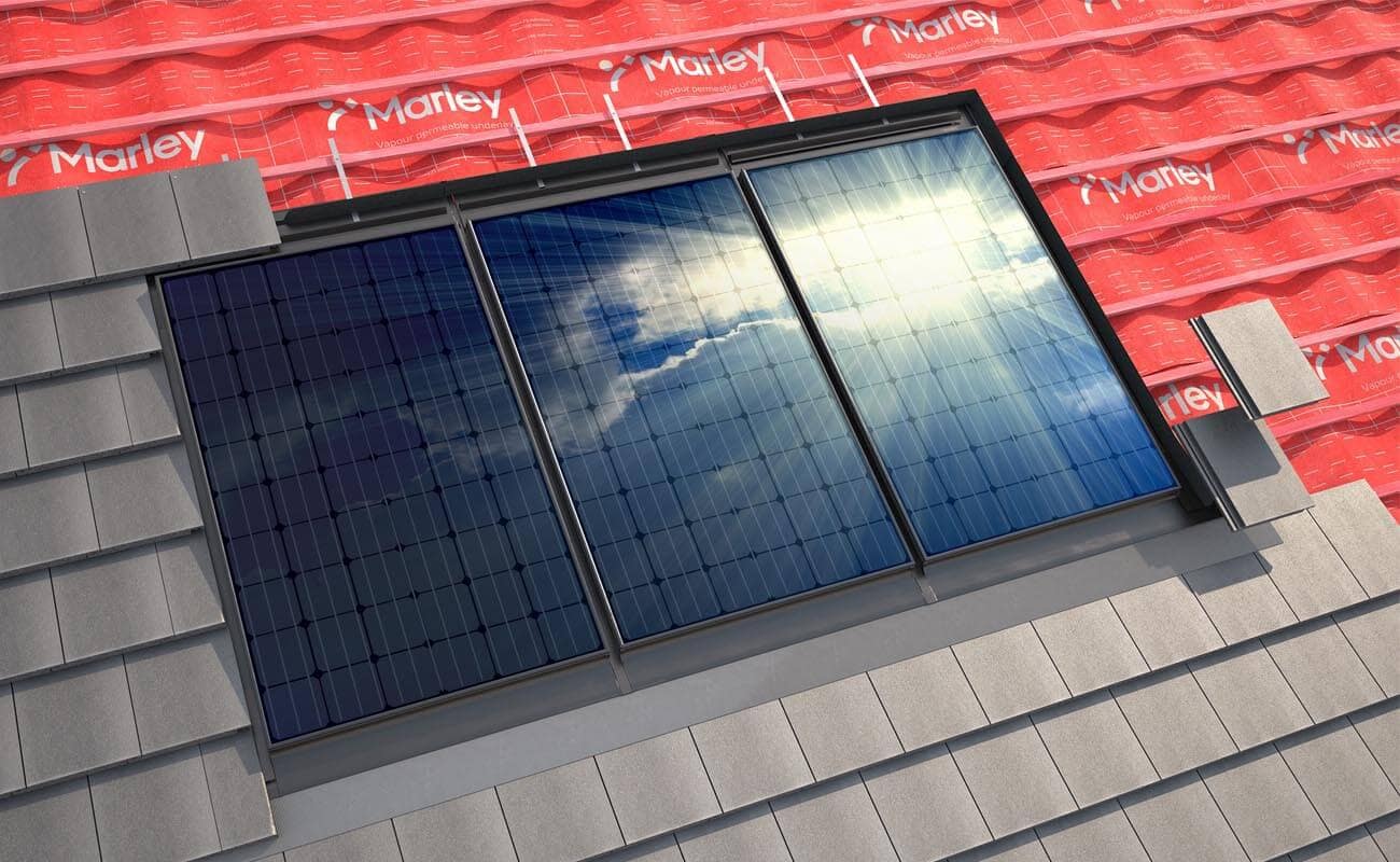 New Marley solar tile in situ of roof system