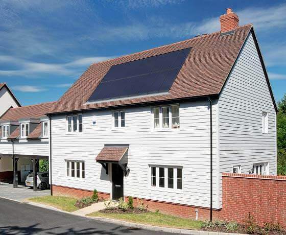 solar panels on a house