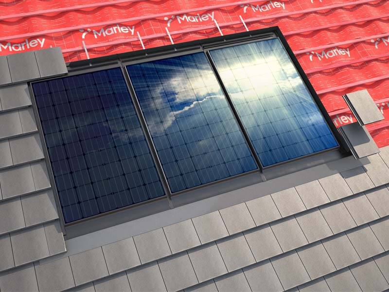 solartiles with concrete tiles